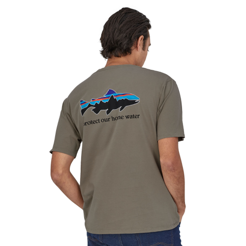 M'S Home Water Trout organic t-shirt brown