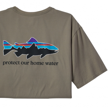 M'S Home Water Trout organic t-shirt brown