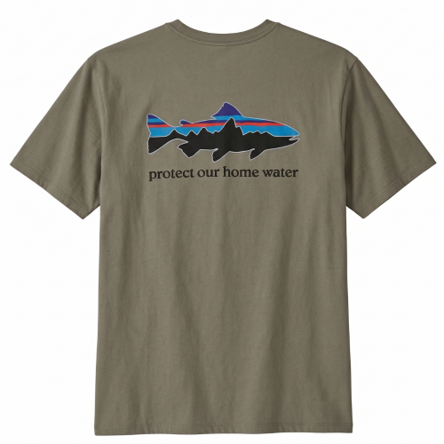 M'S Home Water Trout organic t-shirt brown