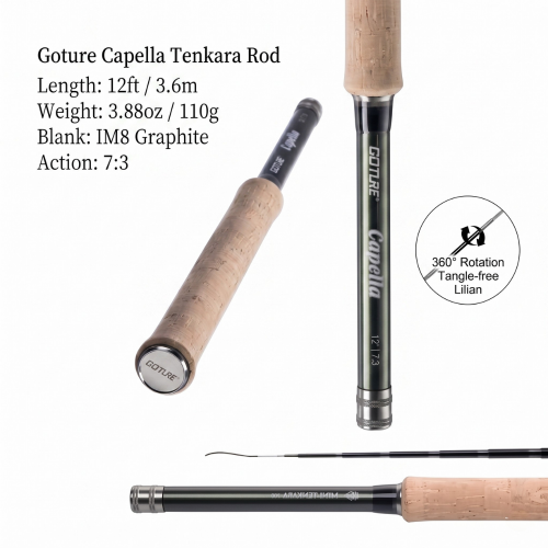 Kit Caña Tenkara Goture 3.6m - Fibra de Carbono