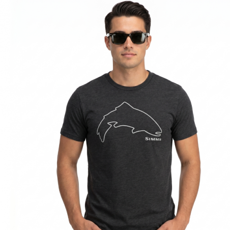 Trout Outline T-Shirt dark gummental
