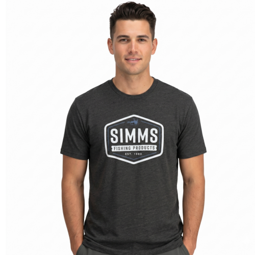 Simms Fly Patch T-shirt charcoal heather