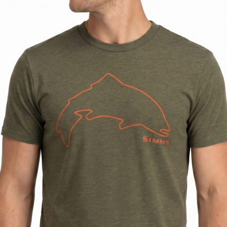 Trout Outline T-Shirt loden Heather