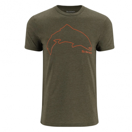 Trout Outline T-Shirt loden Heather