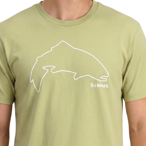 Men's Trout Outline T-Shirt Tent Green