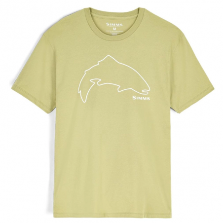 Men's Trout Outline T-Shirt Tent Green