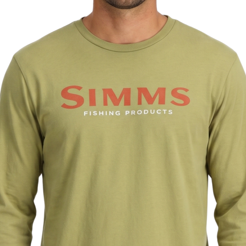 Men's Simms Logo LS Shirt Tent Green