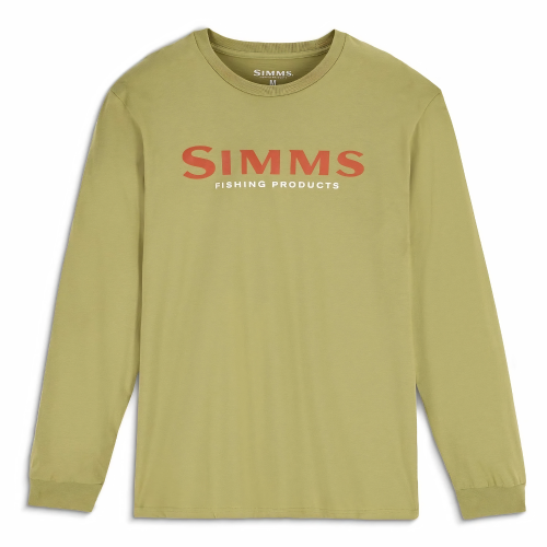 Men's Simms Logo LS Shirt Tent Green