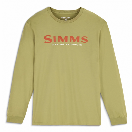 Men's Simms Logo LS Shirt Tent Green