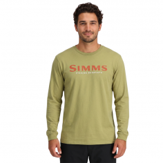 Men's Simms Logo LS Shirt Tent Green