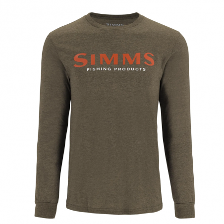 Men's Simms Logo LS Shirt Loden Heather