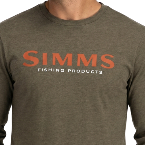 Men's Simms Logo LS Shirt Loden Heather