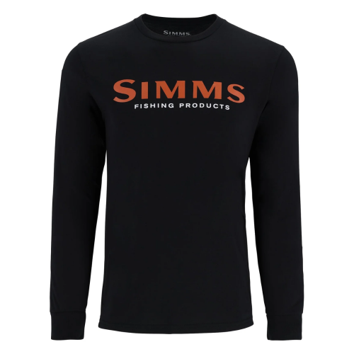 Men's Simms Logo LS Shirt Jet Black