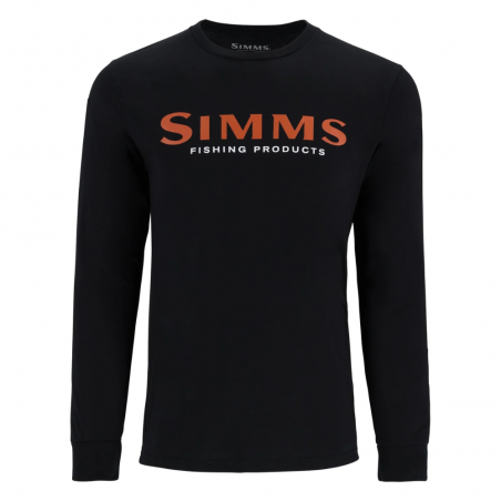Men's Simms Logo LS Shirt Jet Black