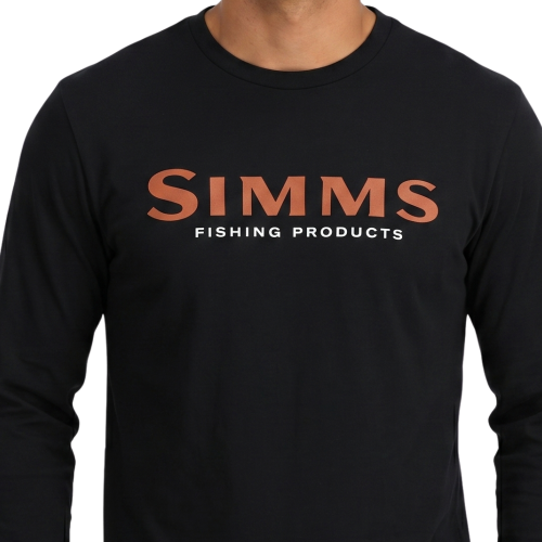 Men's Simms Logo LS Shirt Jet Black