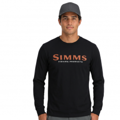 Men's Simms Logo LS Shirt Jet Black