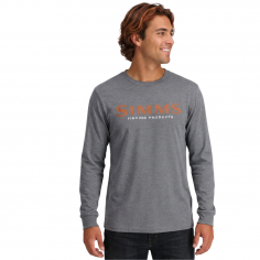 Men's Simms Logo LS Shirt Athletic Heather
