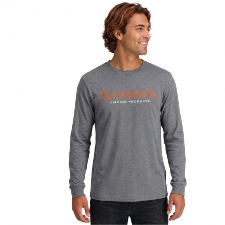 Men's Simms Logo LS Shirt Athletic Heather