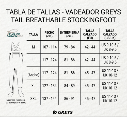 Tail Breathable Stockingfoot Greys