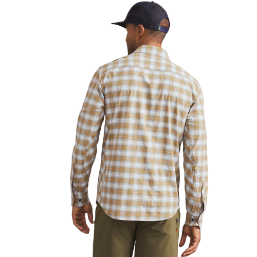 M's PRO Stretch LS Shirt Brown-Blue