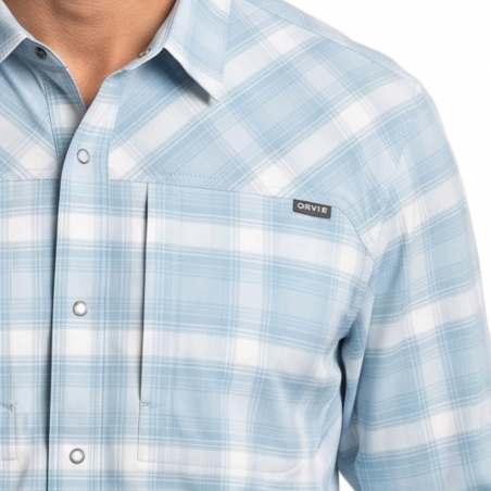 M's PRO Stretch LS Shirt Blue-White
