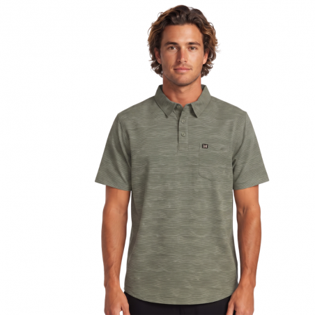 Breezer Perforated Polo Oil Green