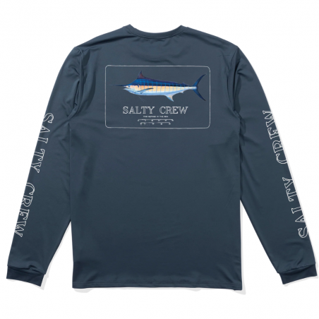 Marlin Mount Ls Tech Tee - Blue Fin