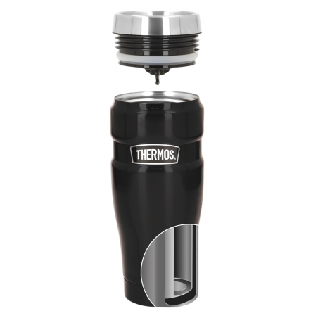 Termo de Acero Inoxidable 470ml Black