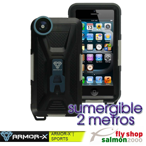 Funda sumergible ARMOR-X  CX-A32-BK-GY  iPhone 5 con lente ojo de pez 170º